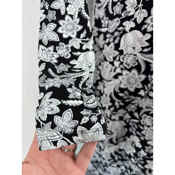 J. Jill women's small black and white long sleeve jersey knit shirt mini dress - Picture 5 of 7